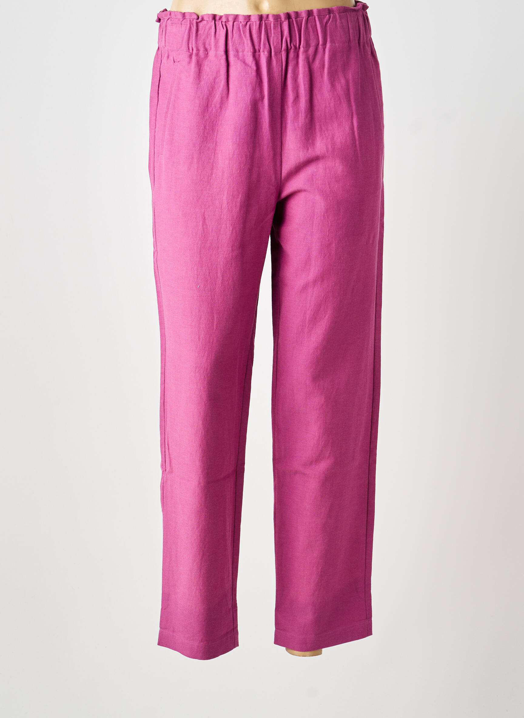 Pantalon drept țesătură crep mărime normală violet BELLA JONES femeie