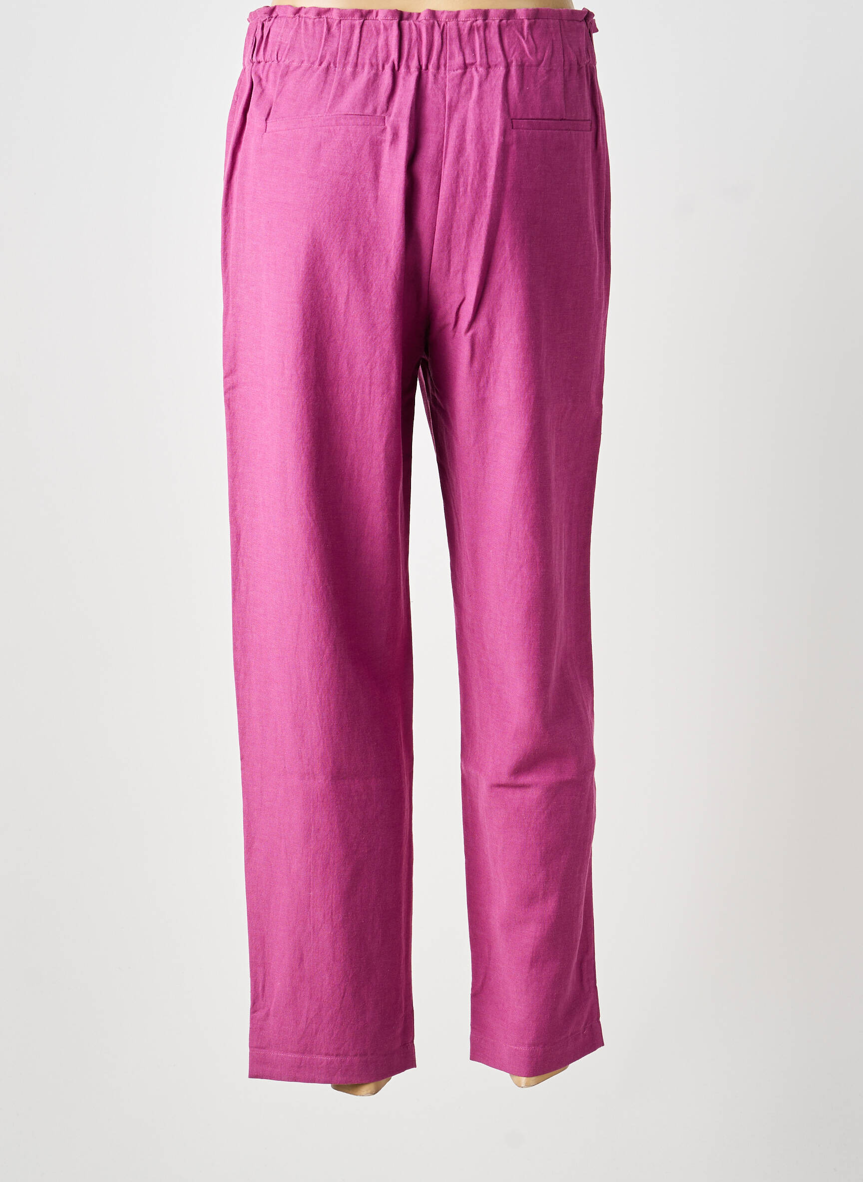 Pantalon drept țesătură crep mărime normală violet BELLA JONES femeie