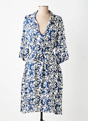Rochie midi mâneci 3/4 mâneci 3/4 albastru BELLA JONES femeie