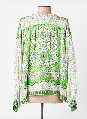 Bluză țesătură poplin mâneci lungi verde BELLA JONES femeie