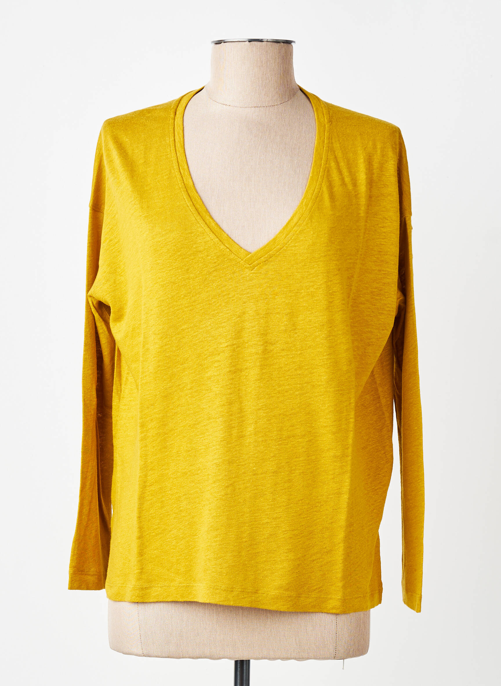 Tricou mâneci lungi mâneci lungi galben BELLA JONES femeie