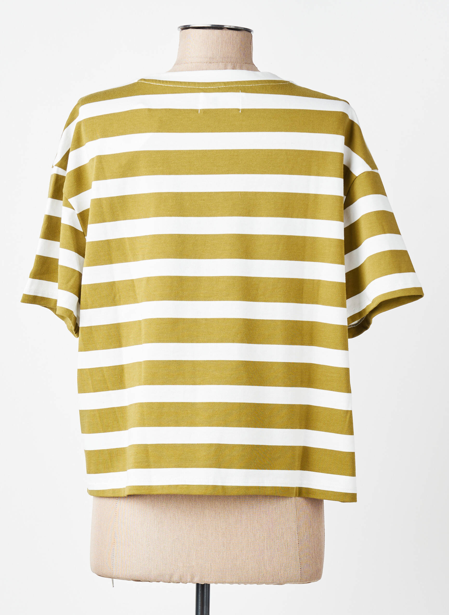 Tricou croială dreaptă mâneci scurte verde DES PETITS HAUTS femeie