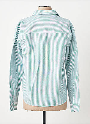 Cămașă țesătură poplin mâneci lungi verde PIECES femeie