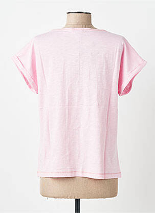 Tricou croială dreaptă mâneci scurte roz MY HELLO JOY femeie