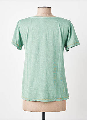 Tricou guler în v mâneci scurte verde PAKO LITTO femeie