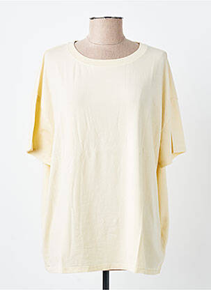 Tricou elasticitate mâneci scurte galben AMERICAN VINTAGE femeie
