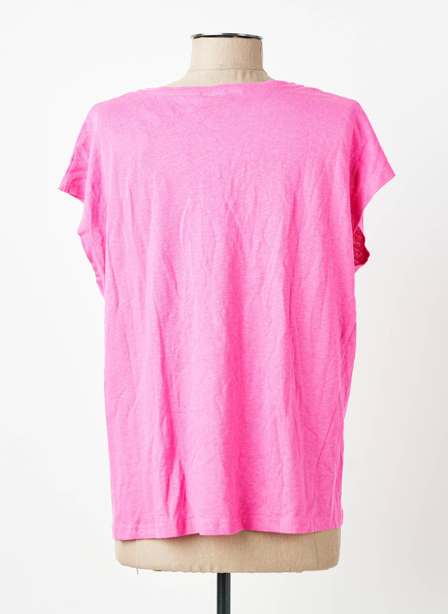Tricou croială dreaptă mâneci scurte roz LA PETITE ETOILE femeie
