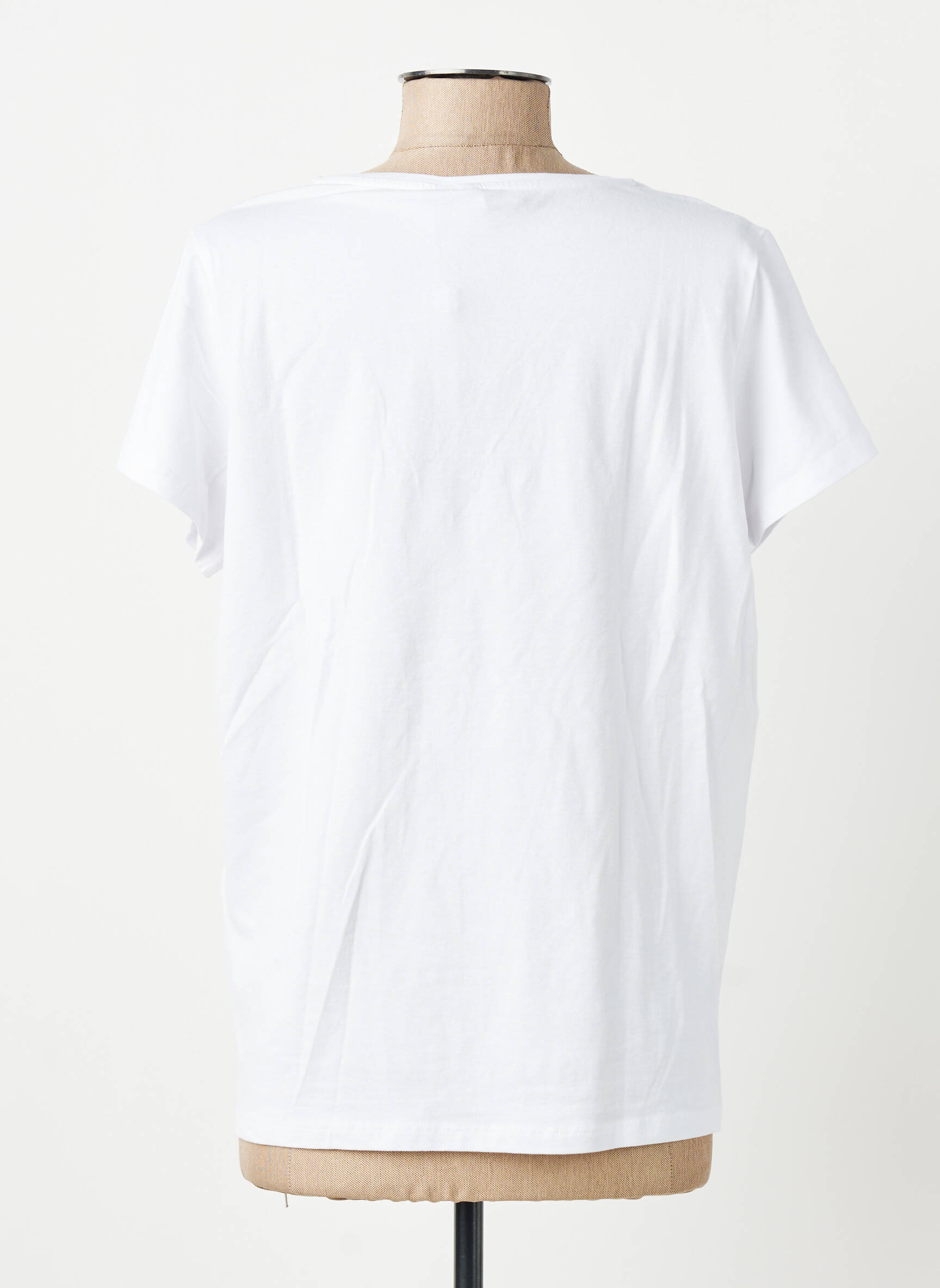 Tricou croială dreaptă mâneci scurte alb PIECES femeie