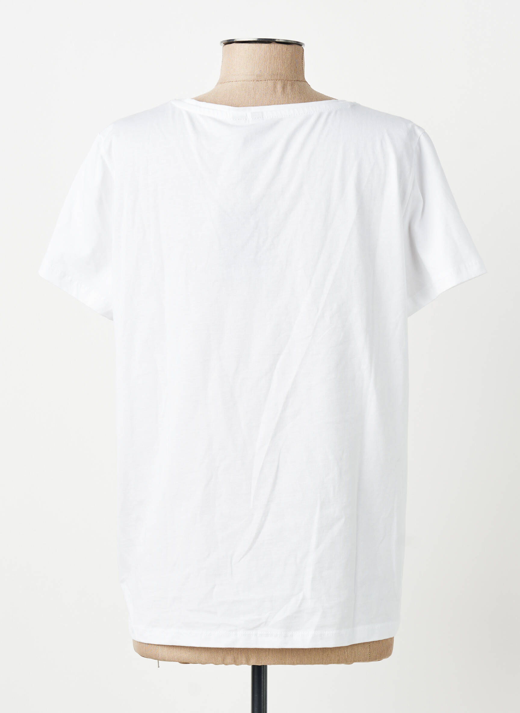 Tricou croială dreaptă mâneci scurte alb PIECES femeie