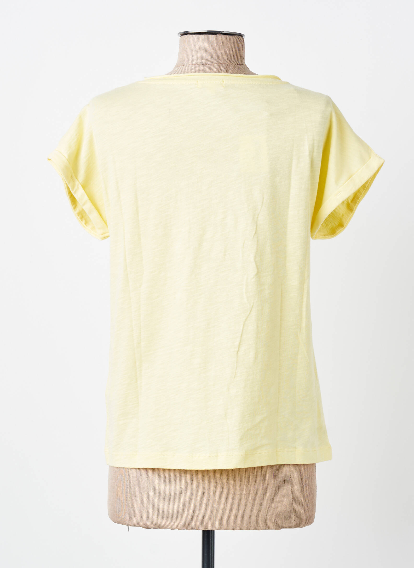 Tricou croială dreaptă mâneci scurte galben MY HELLO JOY femeie