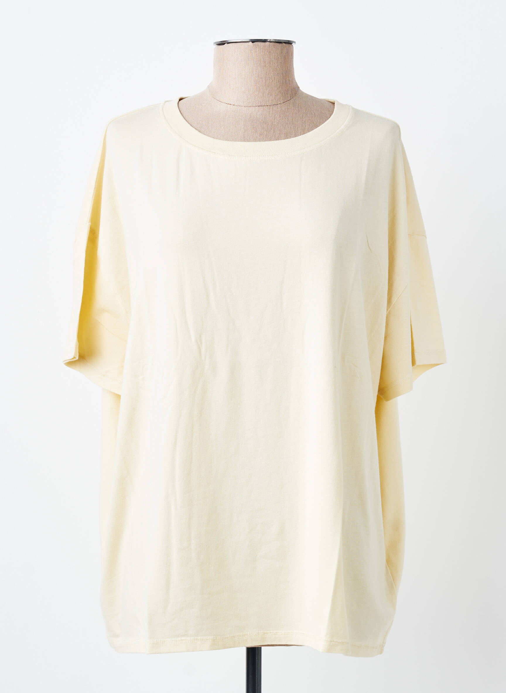 Tricou elasticitate mâneci scurte galben AMERICAN VINTAGE femeie