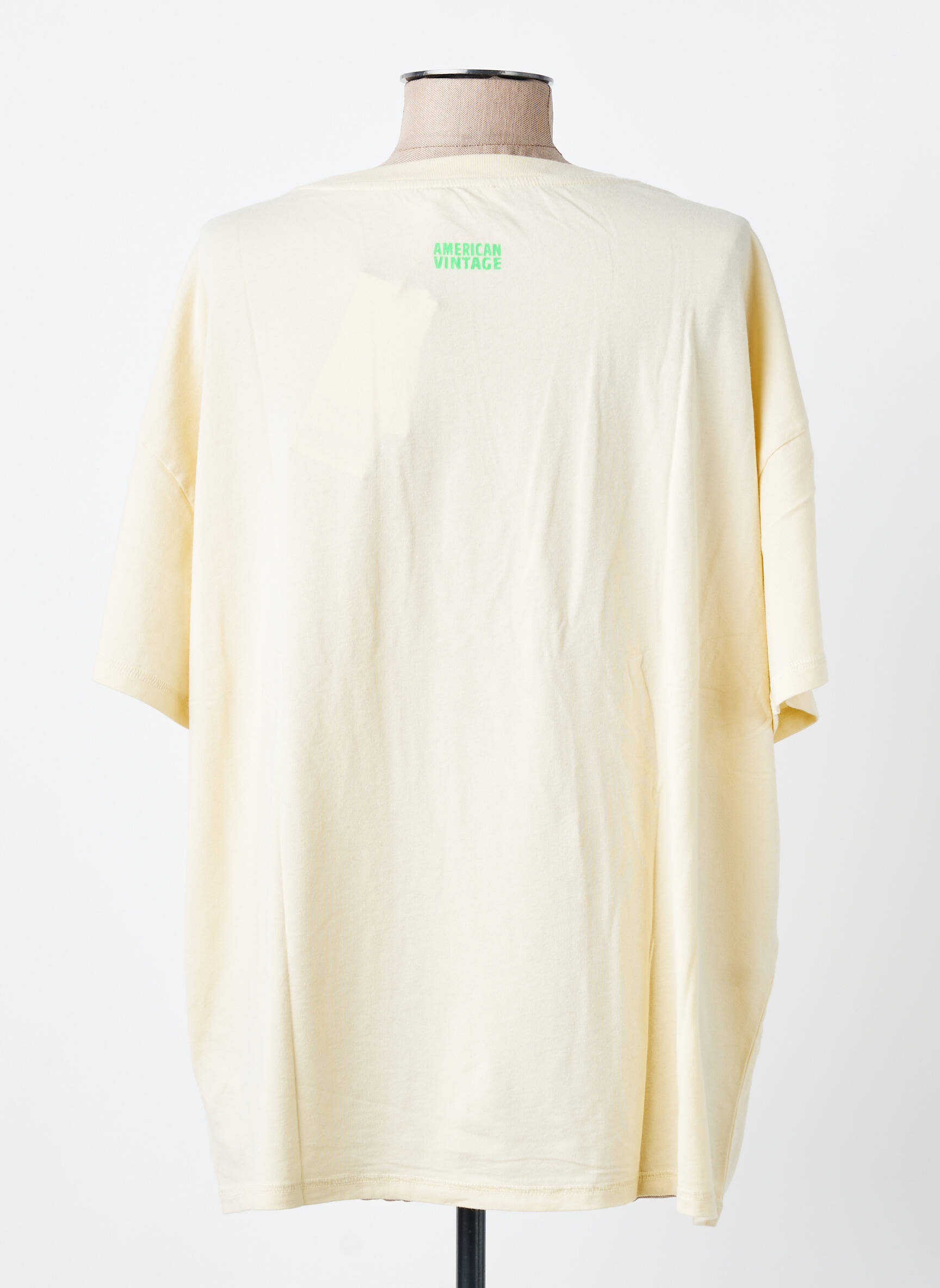 Tricou elasticitate mâneci scurte galben AMERICAN VINTAGE femeie