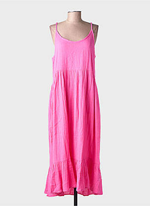 Rochie midi fără mâneci fără mâneci roz ICHI femeie