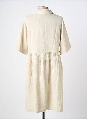 Rochie midi mâneci scurte mâneci scurte bej PIECES femeie