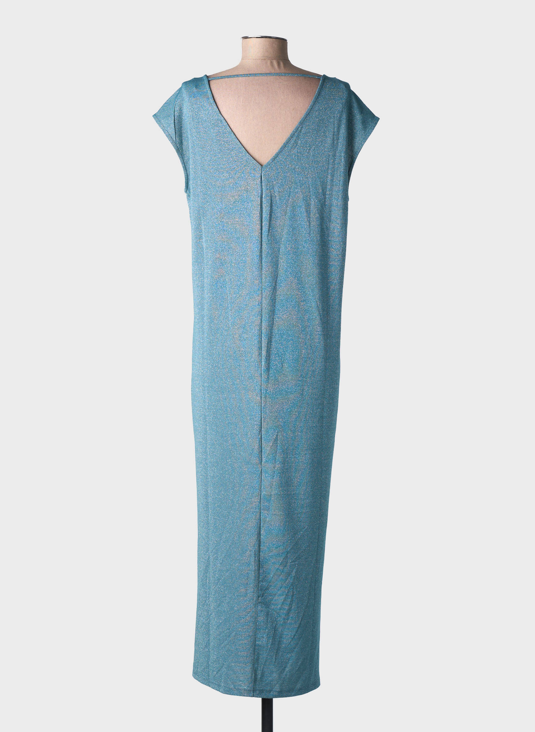 Rochie lungă mâneci scurte mâneci scurte albastru VILA femeie