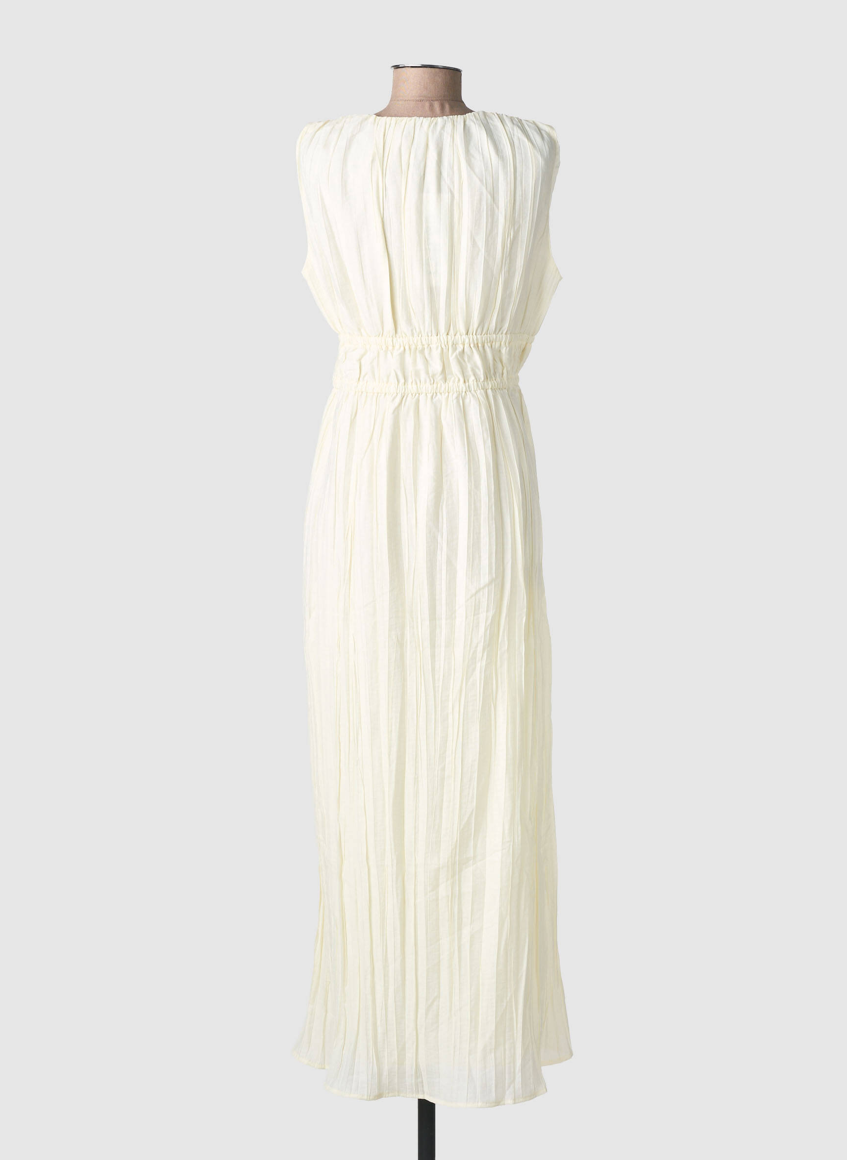 Rochie lungă mâneci scurte mâneci scurte bej OBJECT femeie