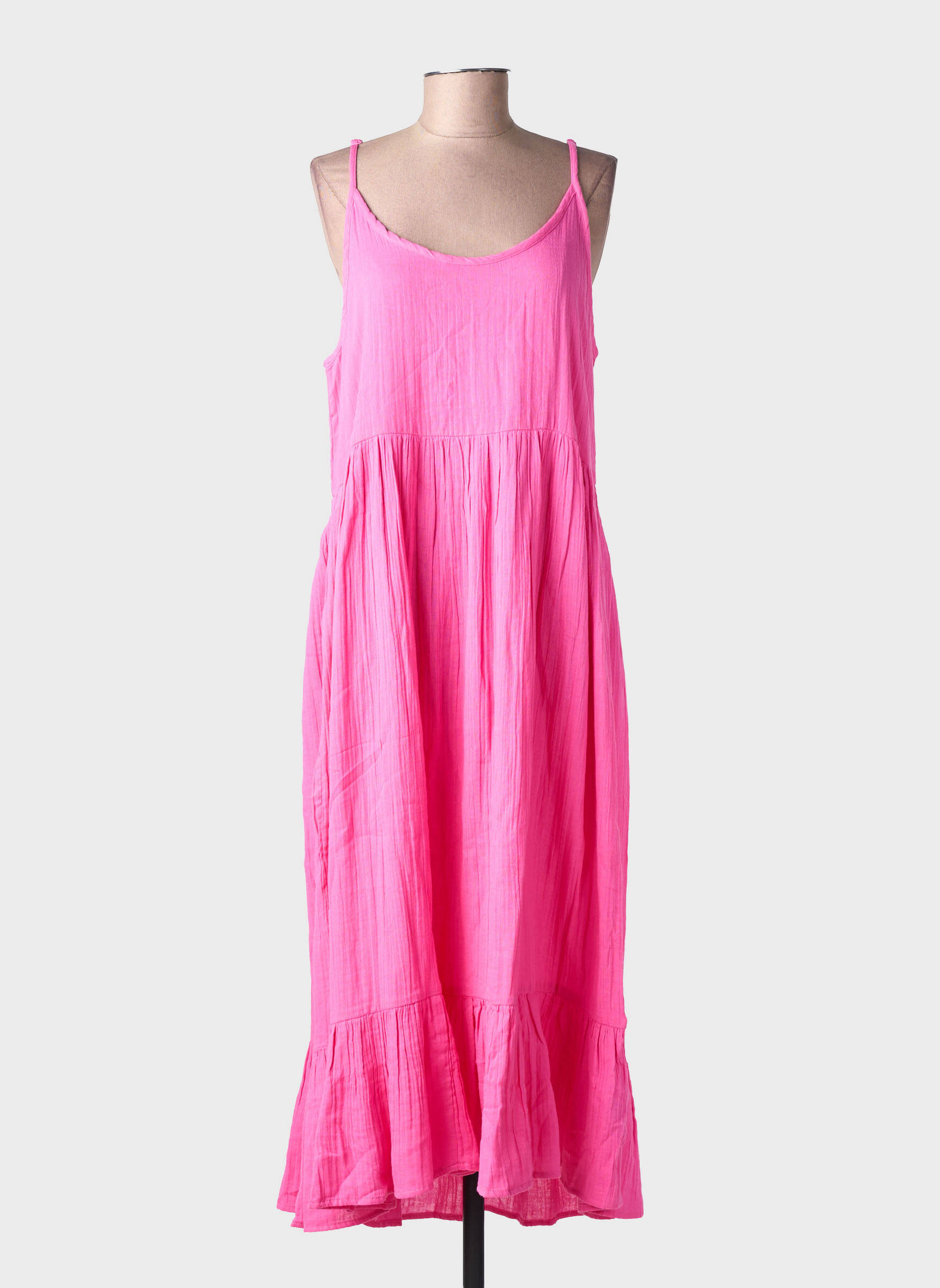 Rochie midi fără mâneci fără mâneci roz ICHI femeie