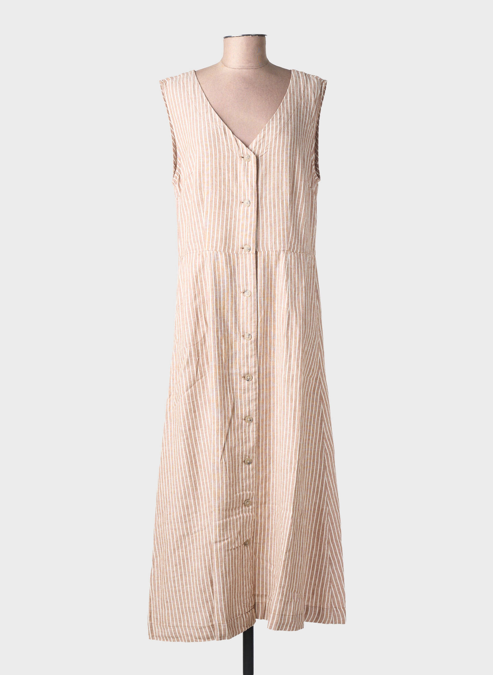Rochie lungă fără mâneci fără mâneci bej B.YOUNG femeie