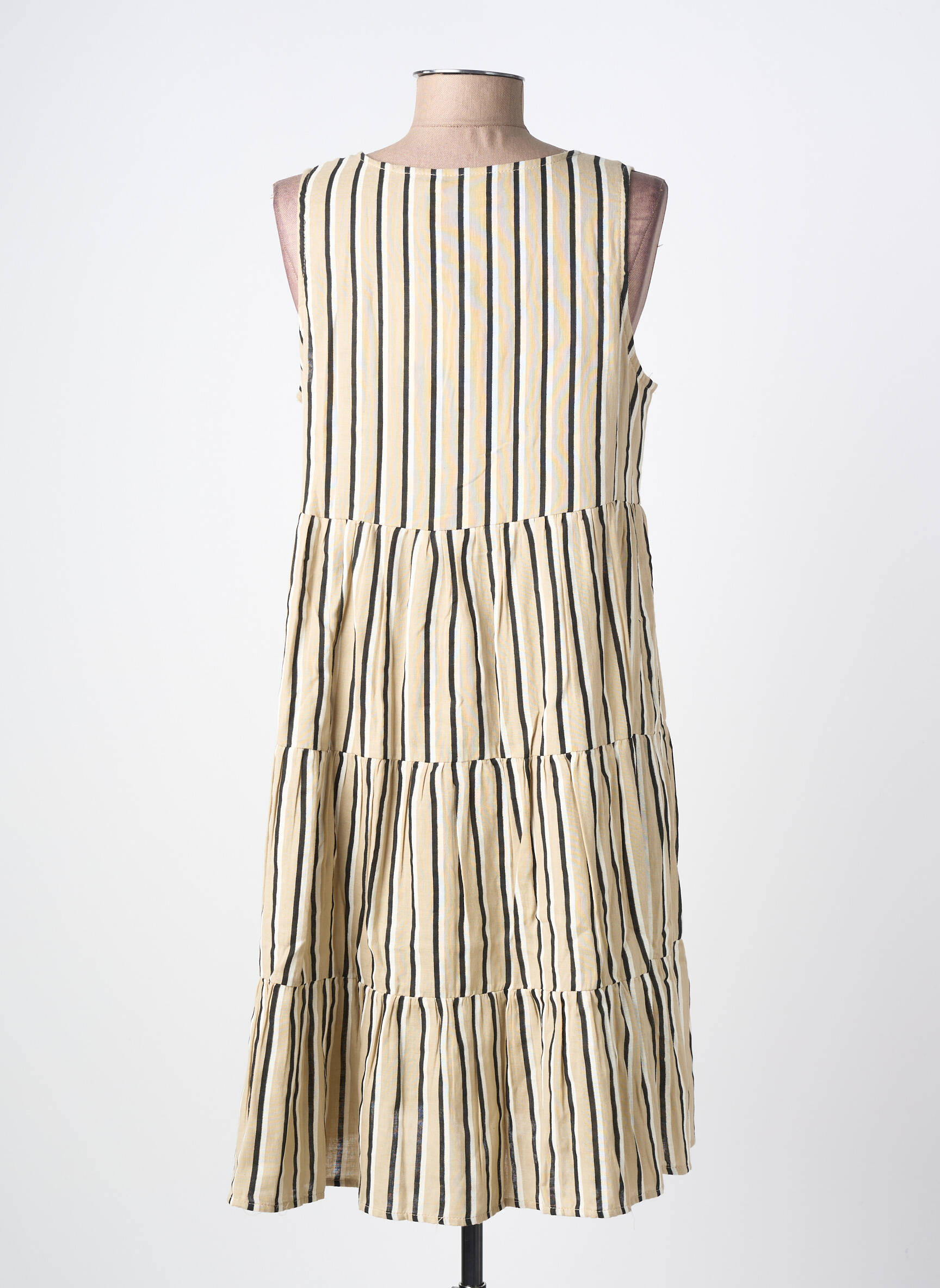 Rochie midi fără mâneci fără mâneci bej ICHI femeie