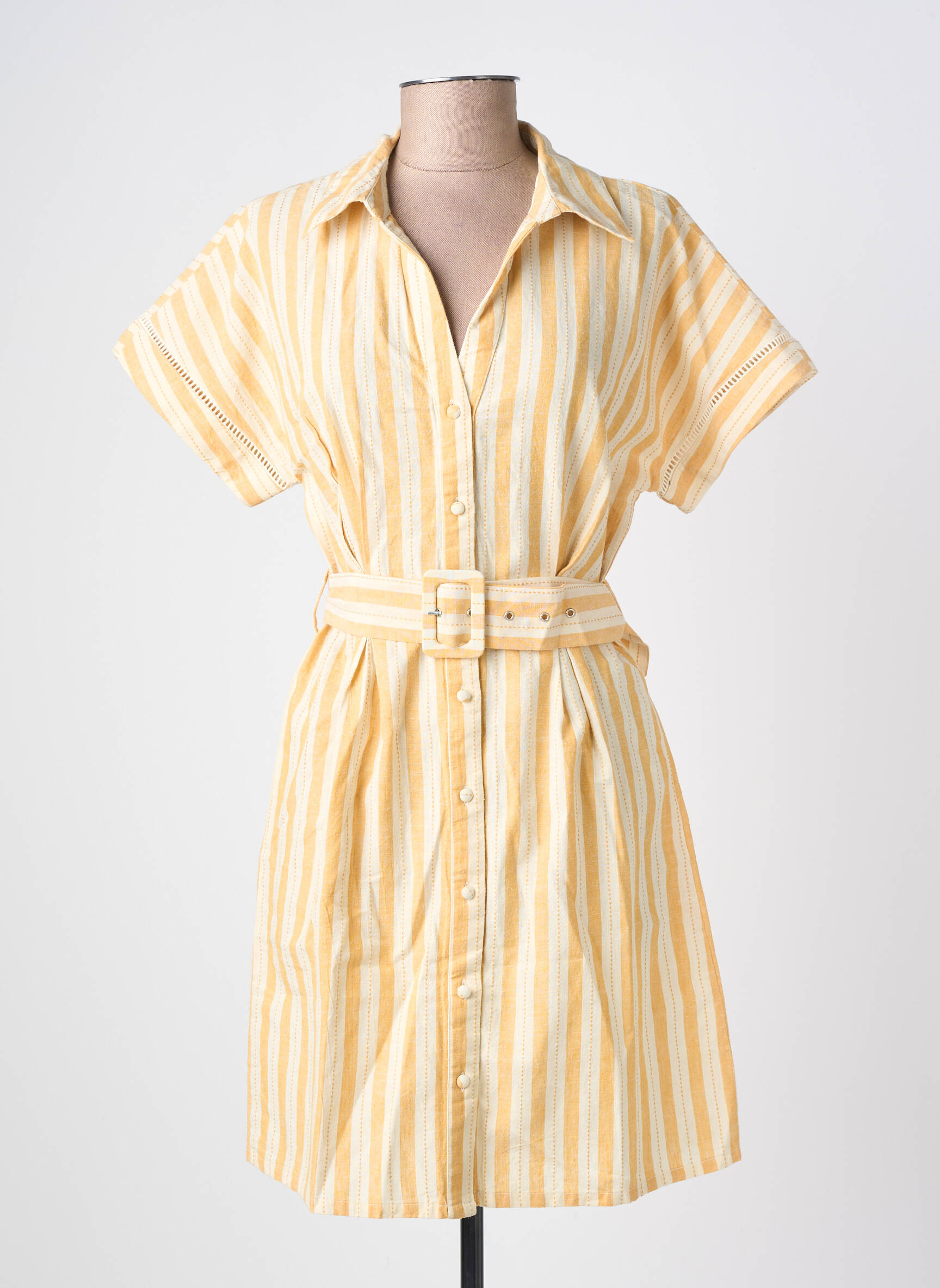 Rochie scurtă mâneci scurte mâneci scurte galben VILA femeie