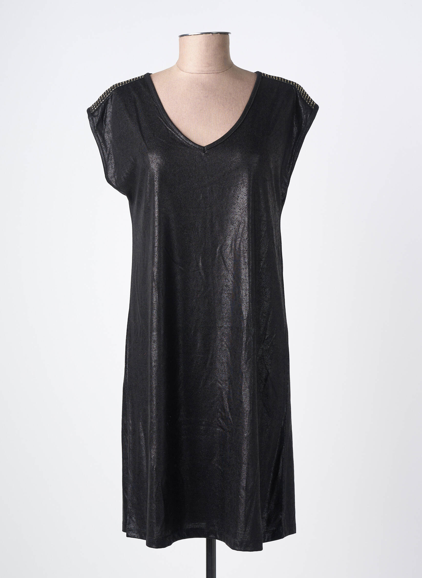 Rochie scurtă mâneci scurte mâneci scurte negru PIECES femeie