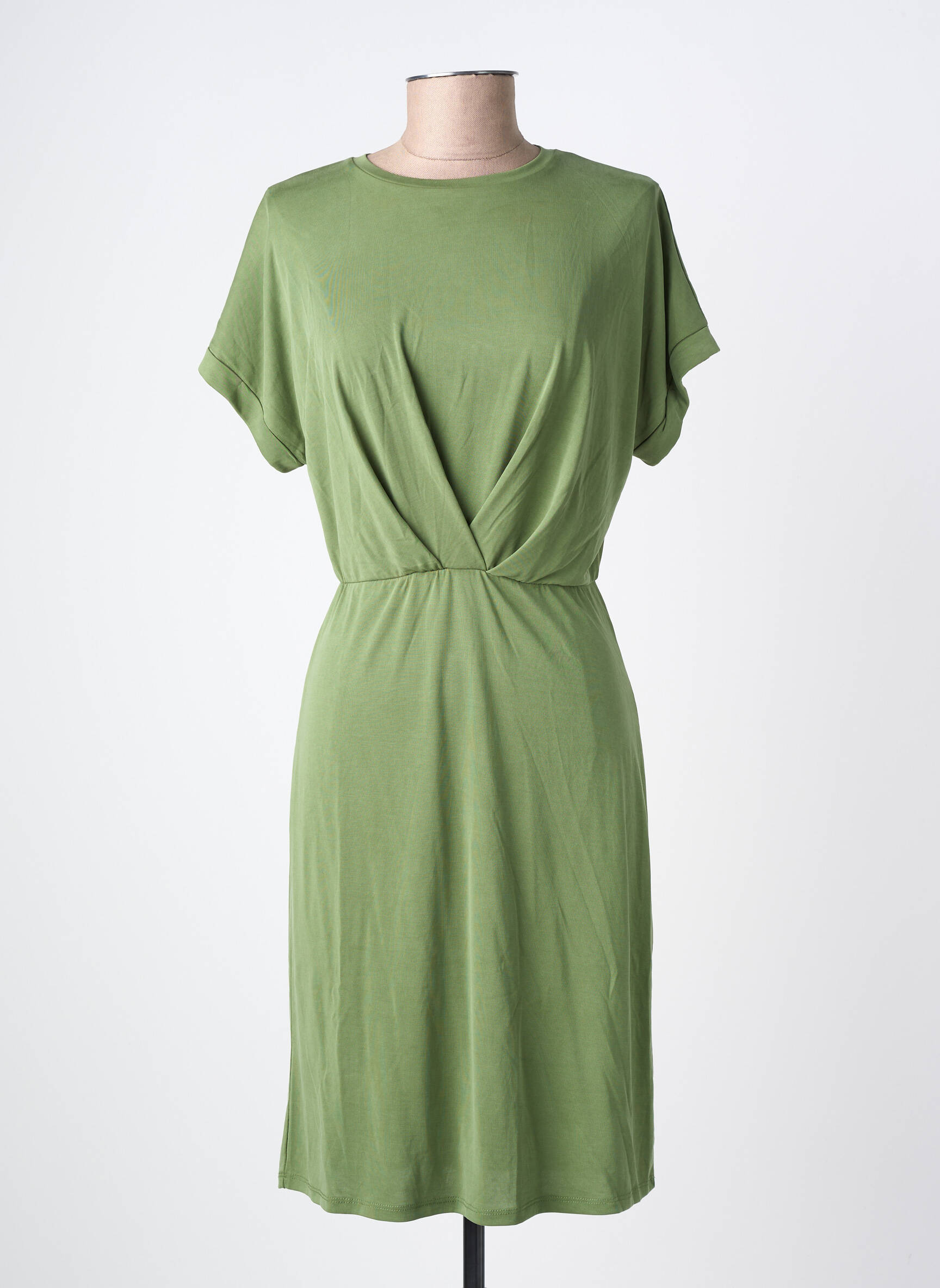 Rochie midi mâneci scurte mâneci scurte verde OBJECT femeie