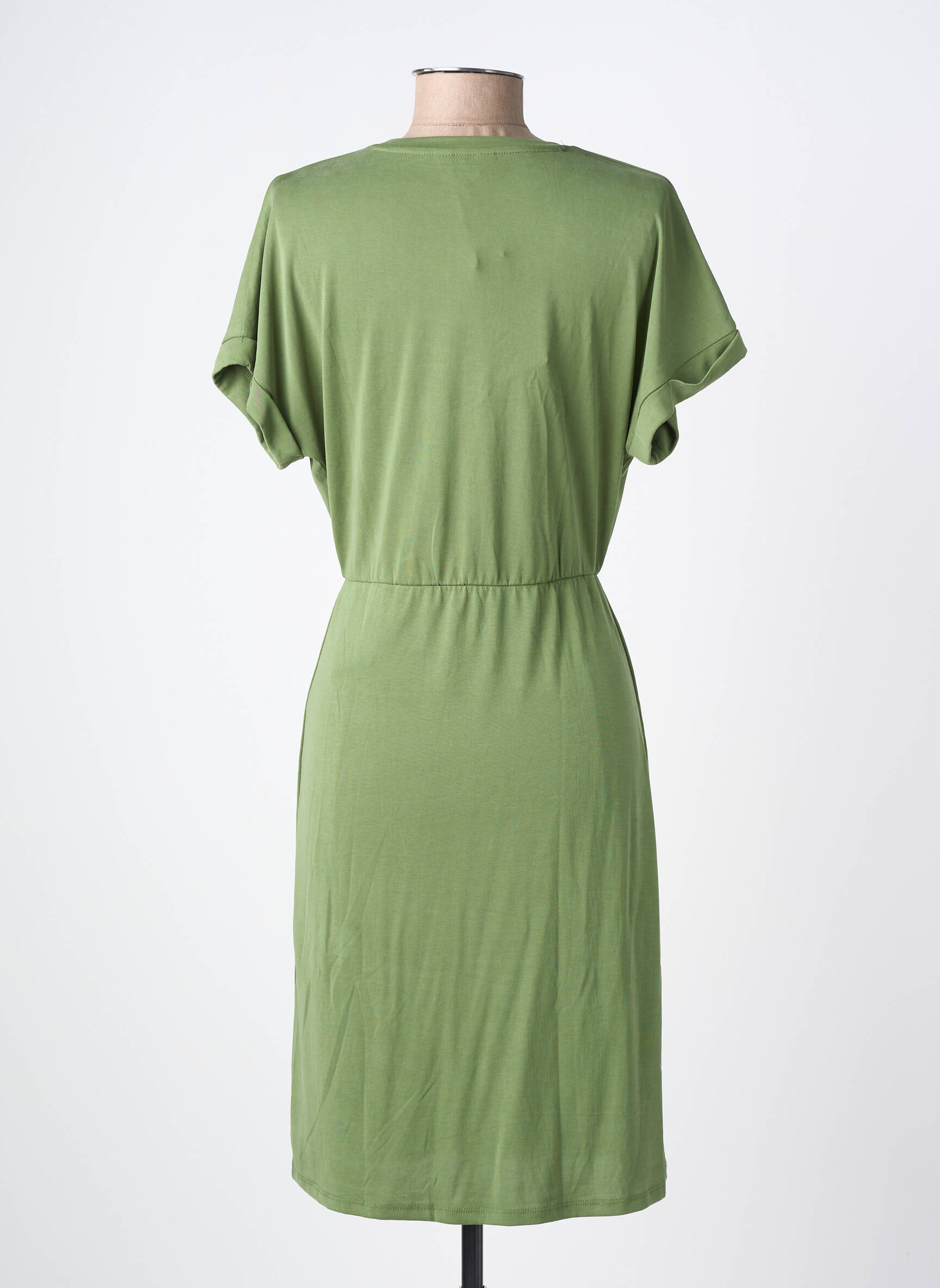 Rochie midi mâneci scurte mâneci scurte verde OBJECT femeie