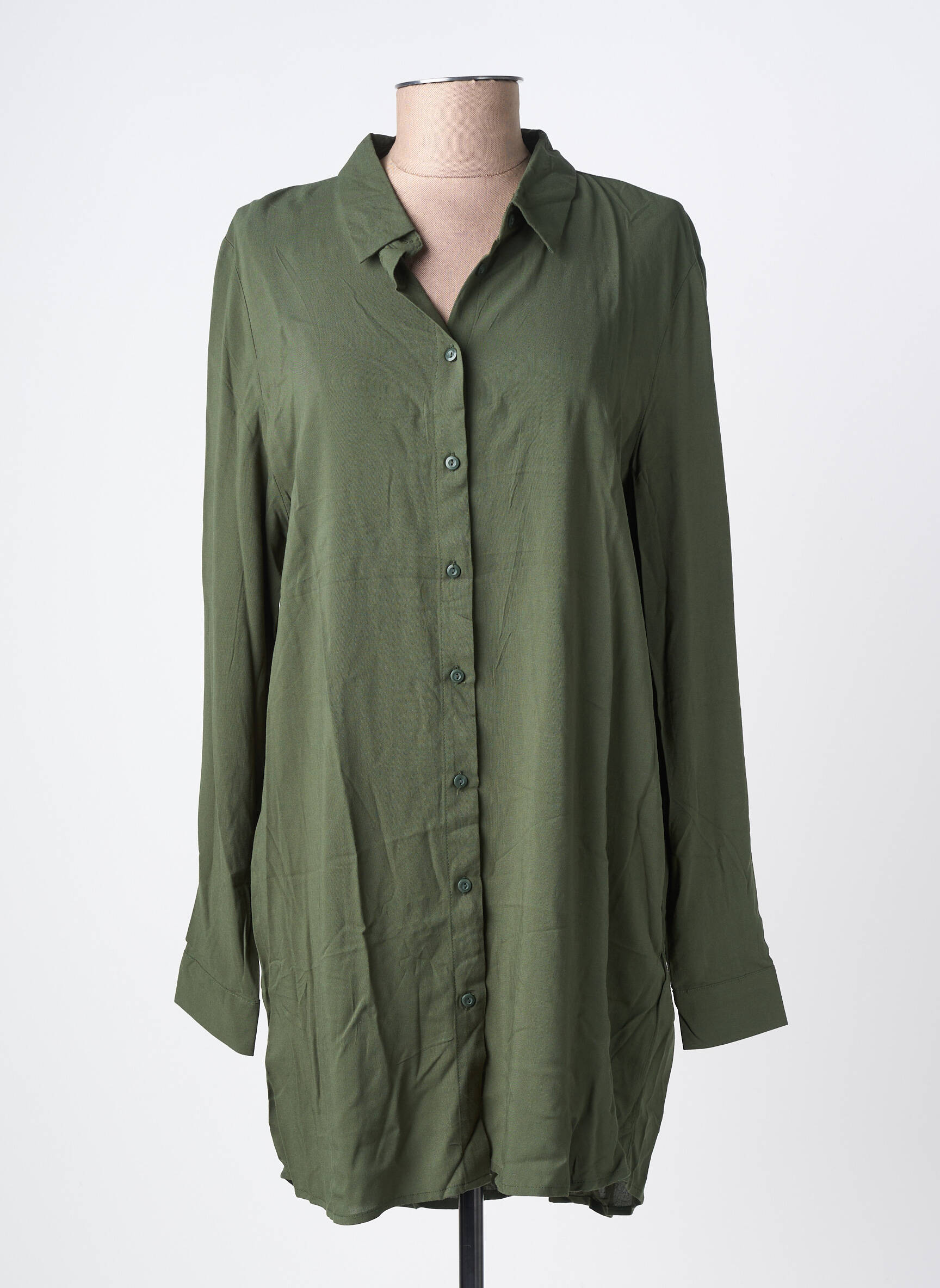 Rochie scurtă mâneci lungi mâneci lungi verde ICHI femeie