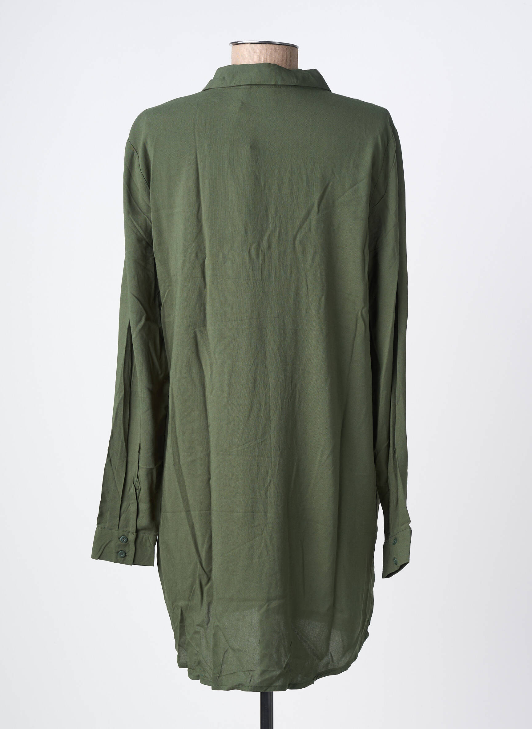 Rochie scurtă mâneci lungi mâneci lungi verde ICHI femeie