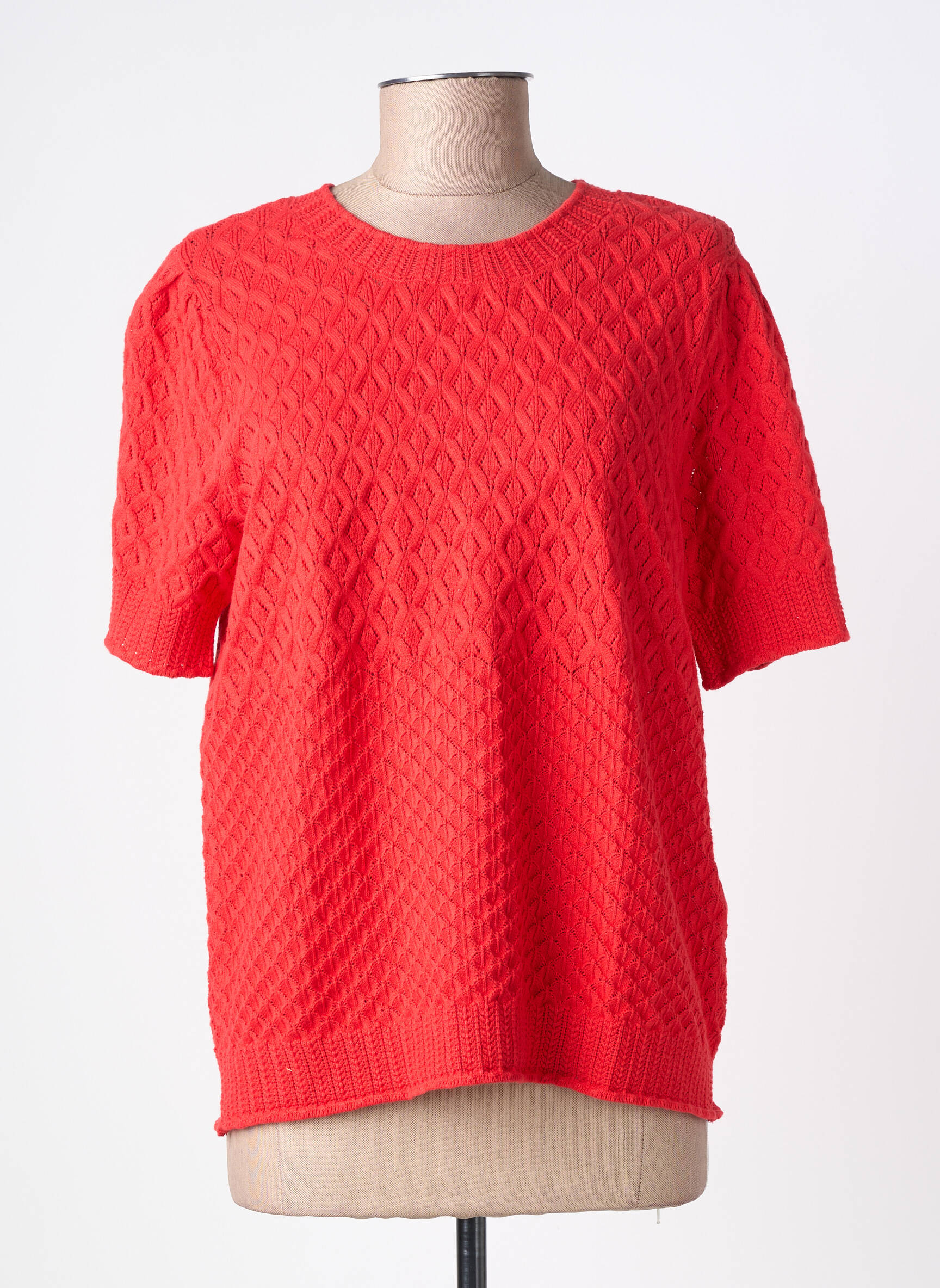 Tricou croială dreaptă mâneci scurte roșu OBJECT femeie