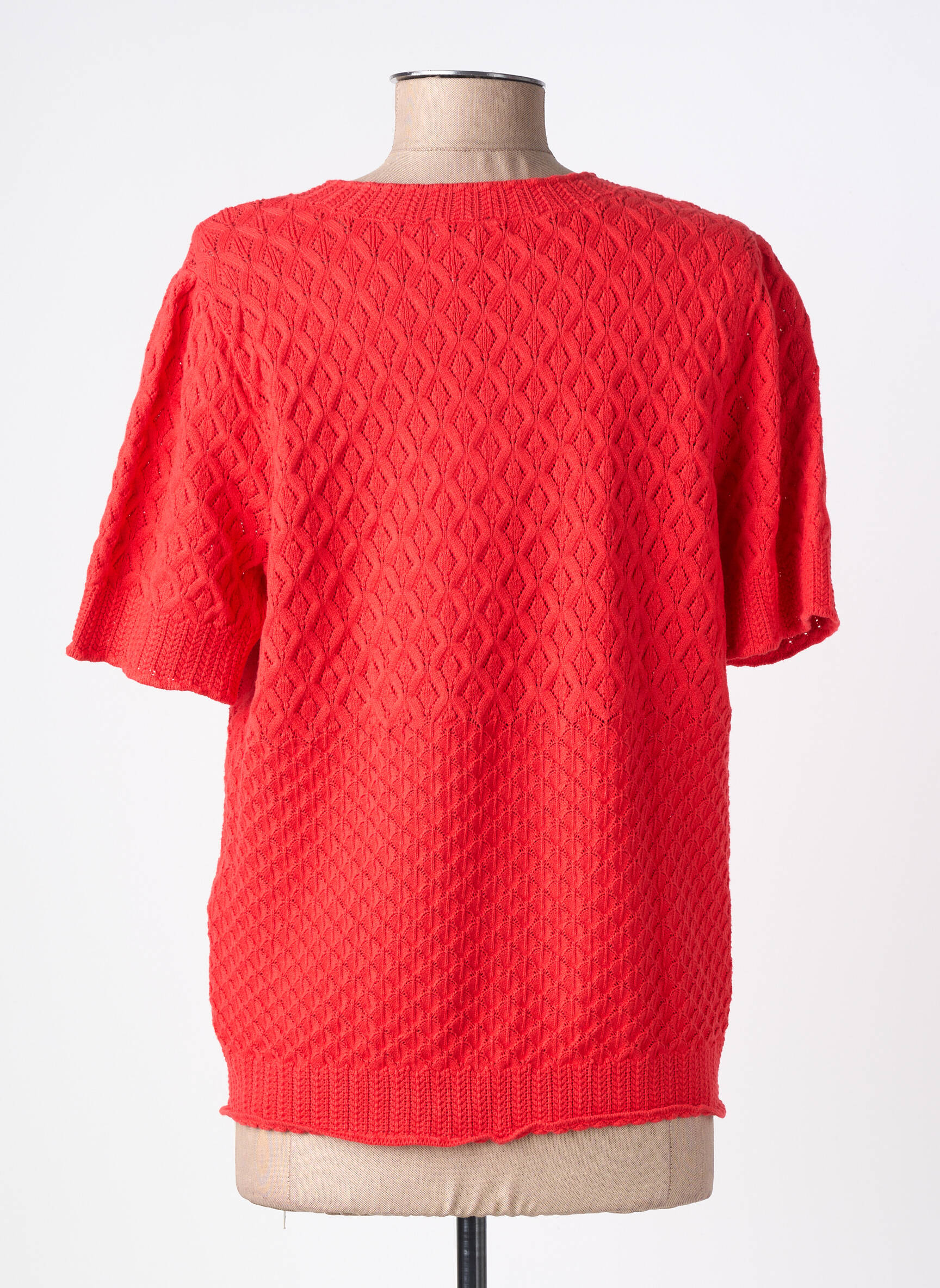 Tricou croială dreaptă mâneci scurte roșu OBJECT femeie