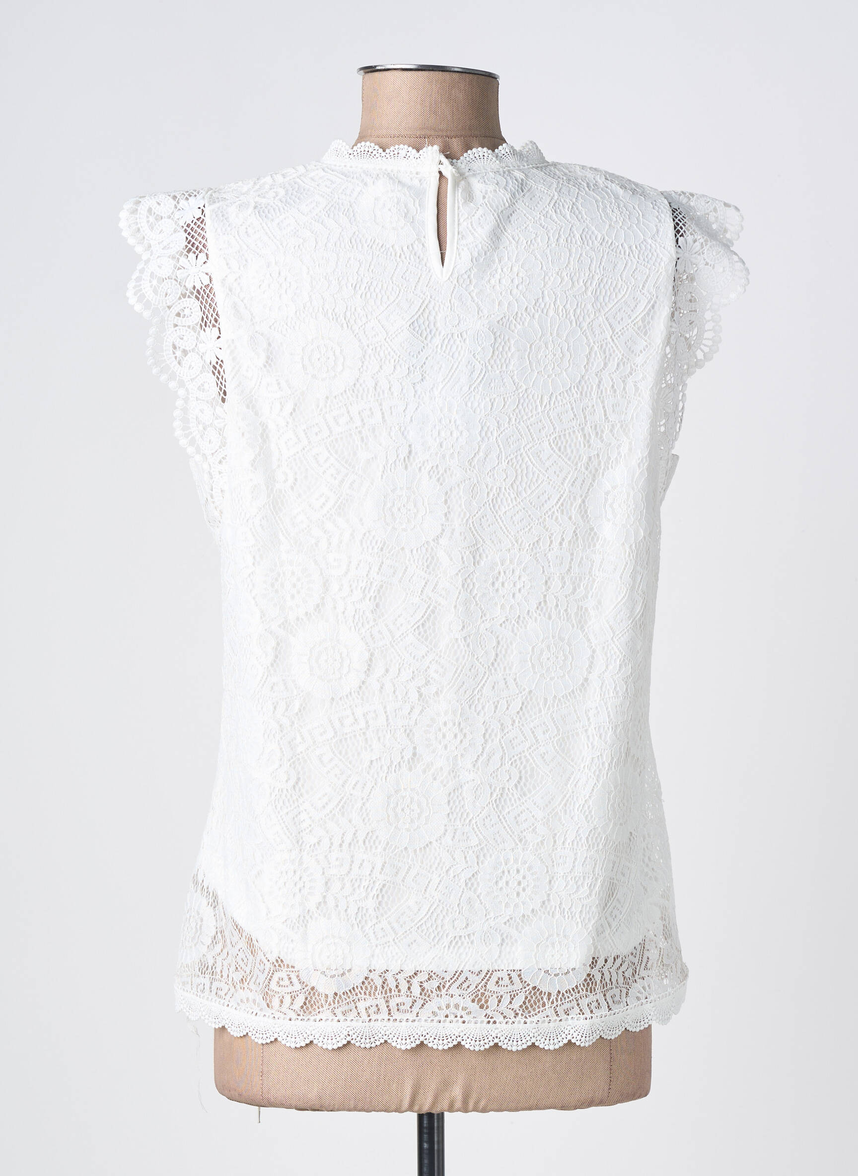 Top elasticitate mâneci scurte alb PIECES femeie