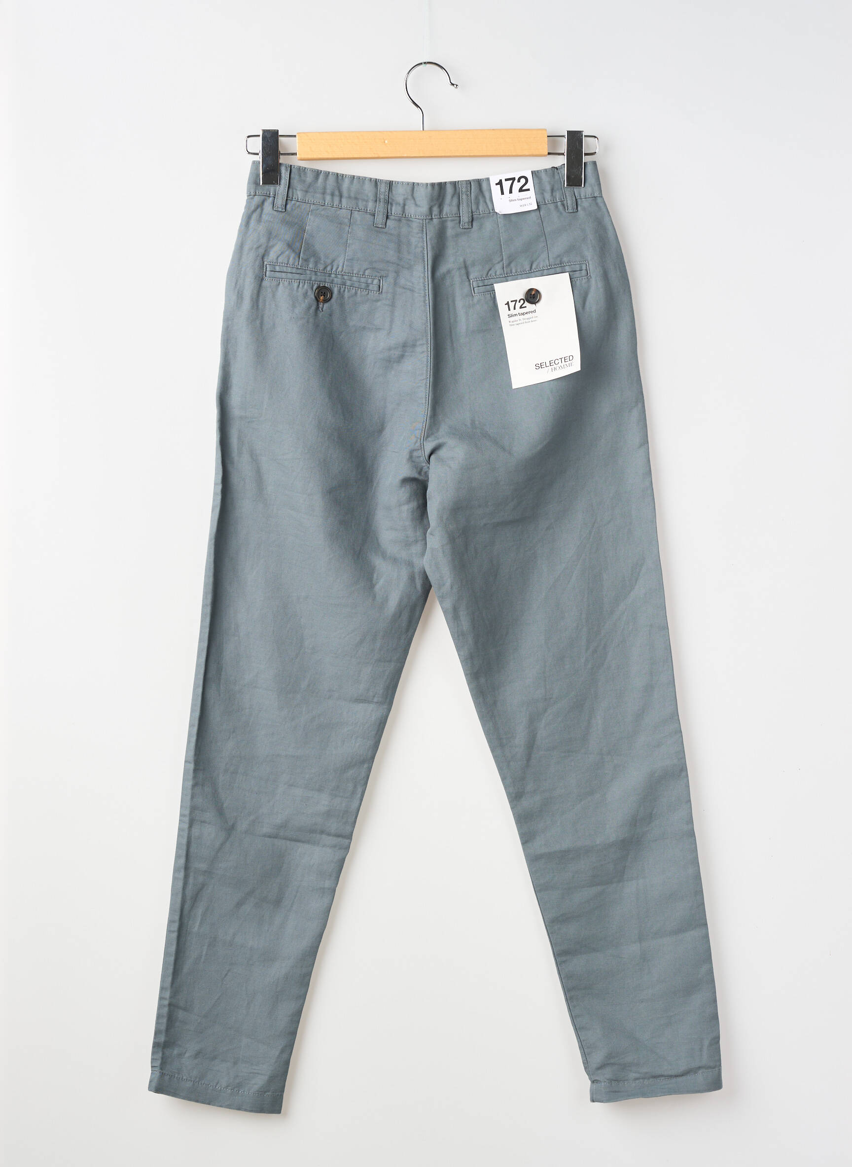 Pantalon chino buzunare mărime normală albastru SELECTED bărbat
