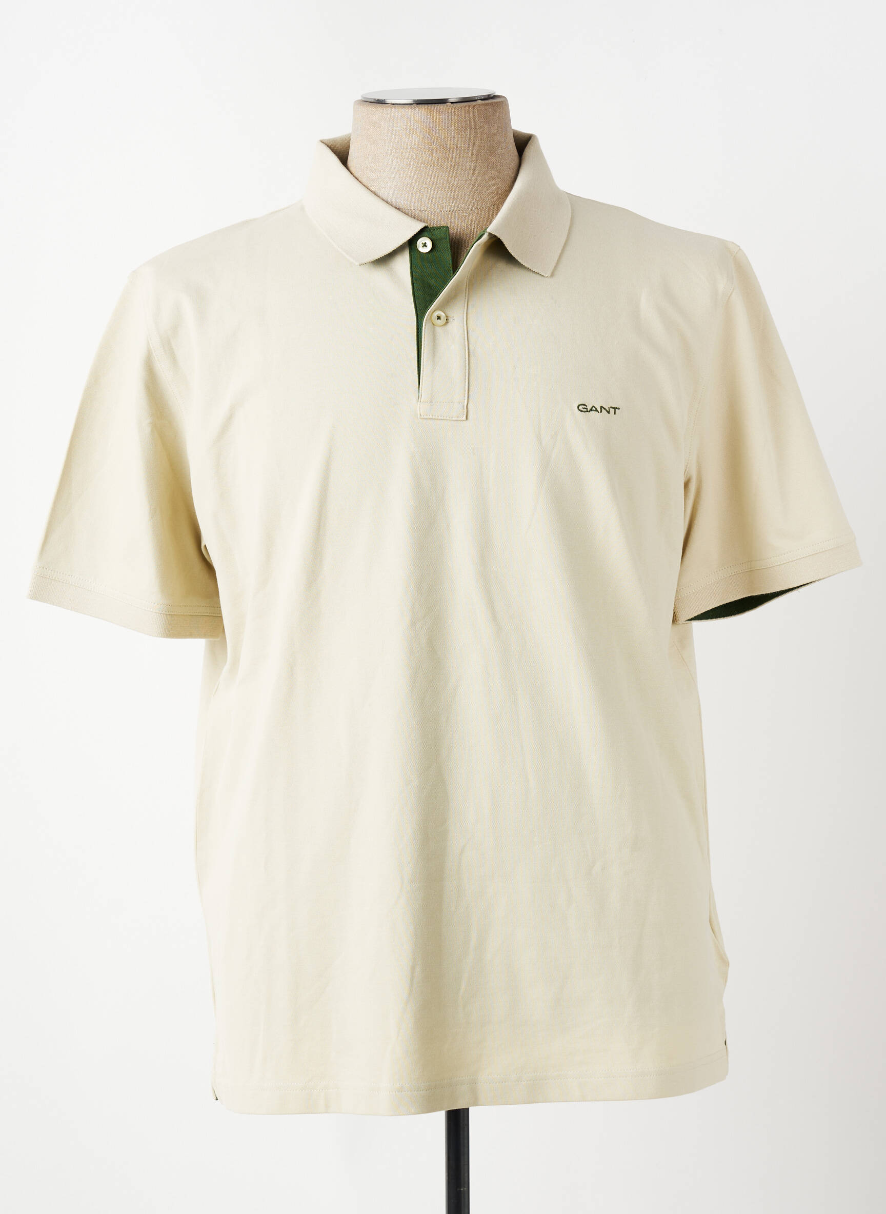 Tricou elasticitate mâneci scurte bej GANT bărbat