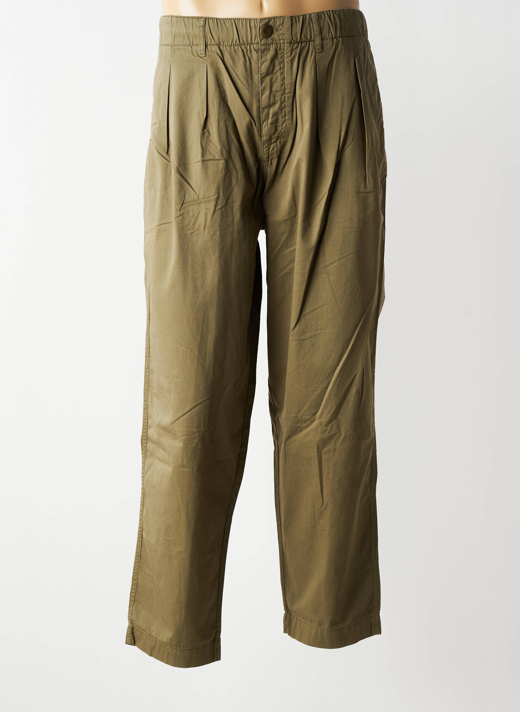 Pantalon drept țesătură poplin mărime normală verde BASK IN THE SUN bărbat