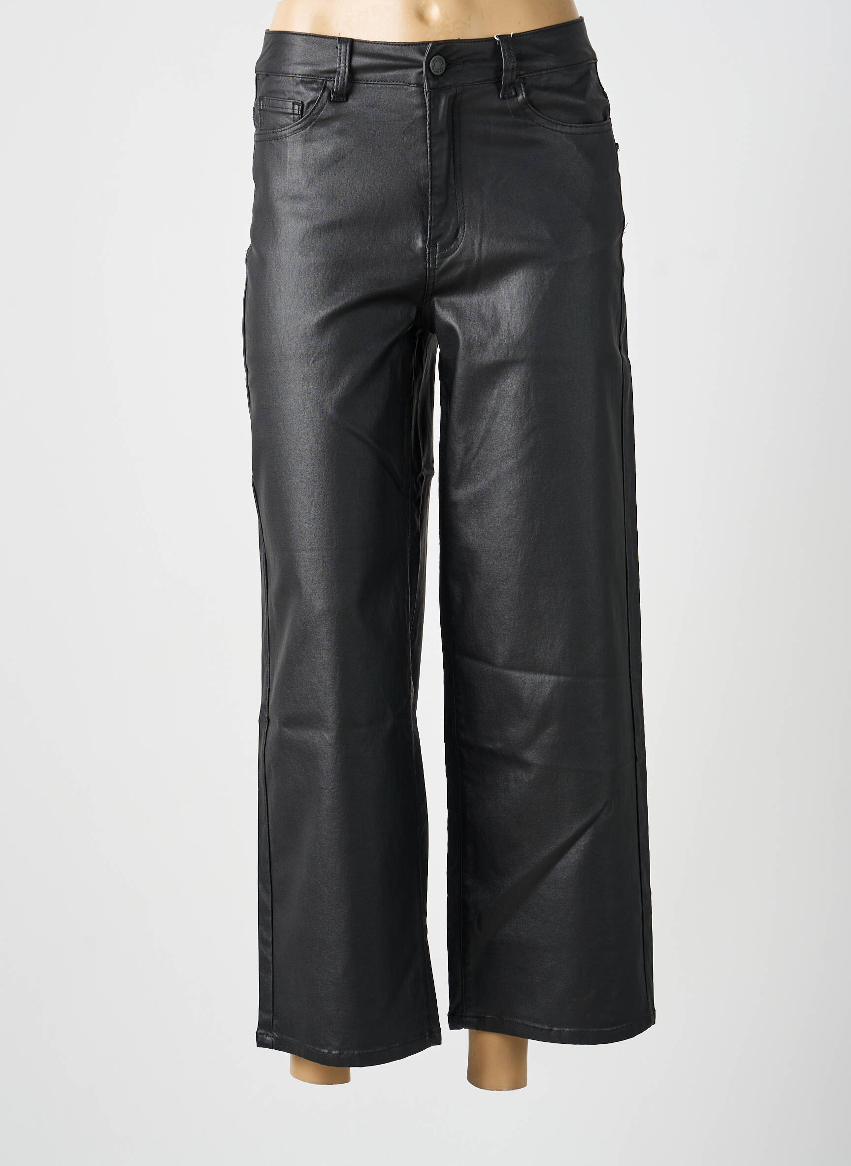 Pantalon 7/8 talie înaltă talie înaltă negru VILA femeie