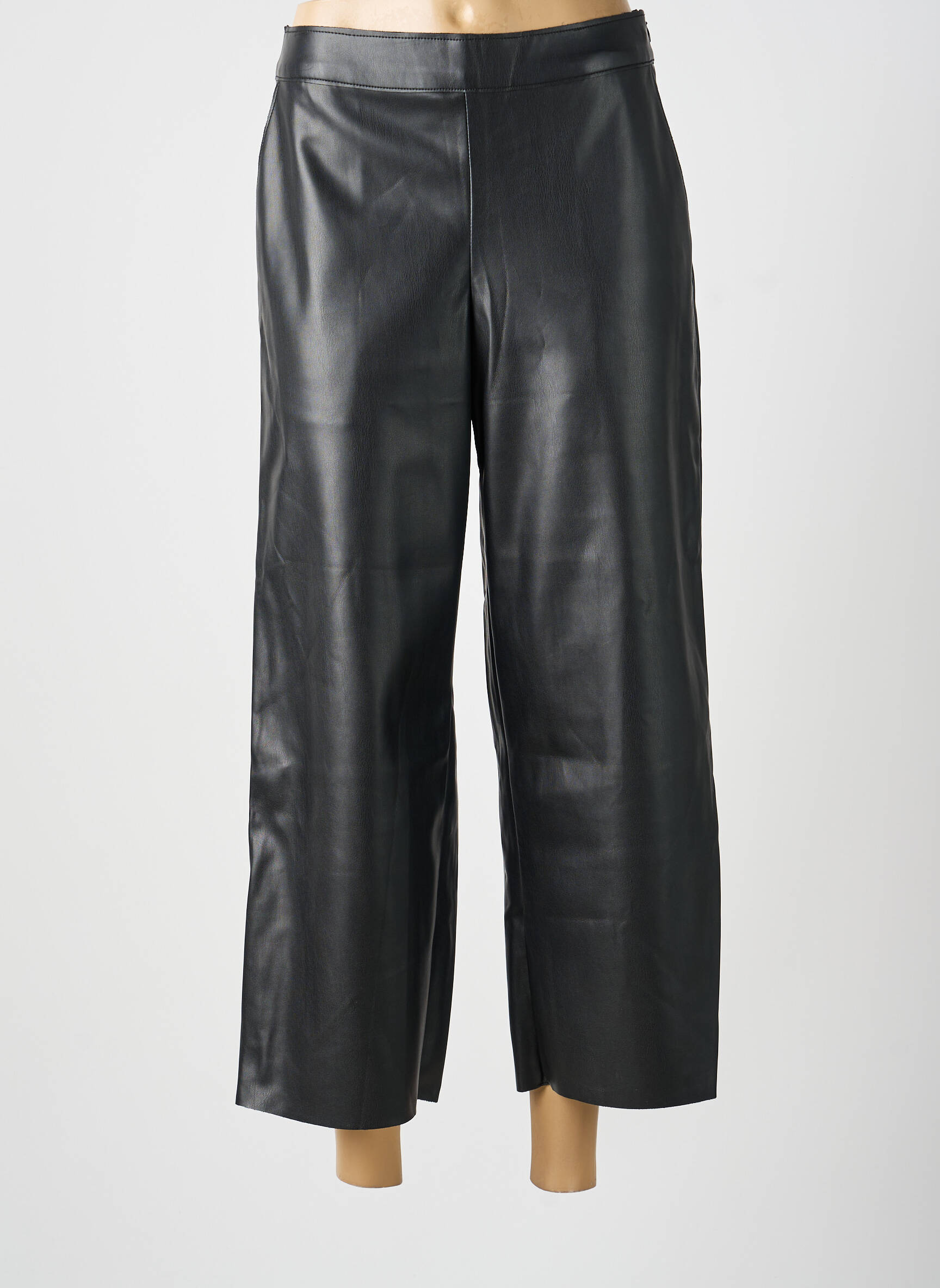 Pantalon 7/8 talie cu cleme mărime normală negru VILA femeie
