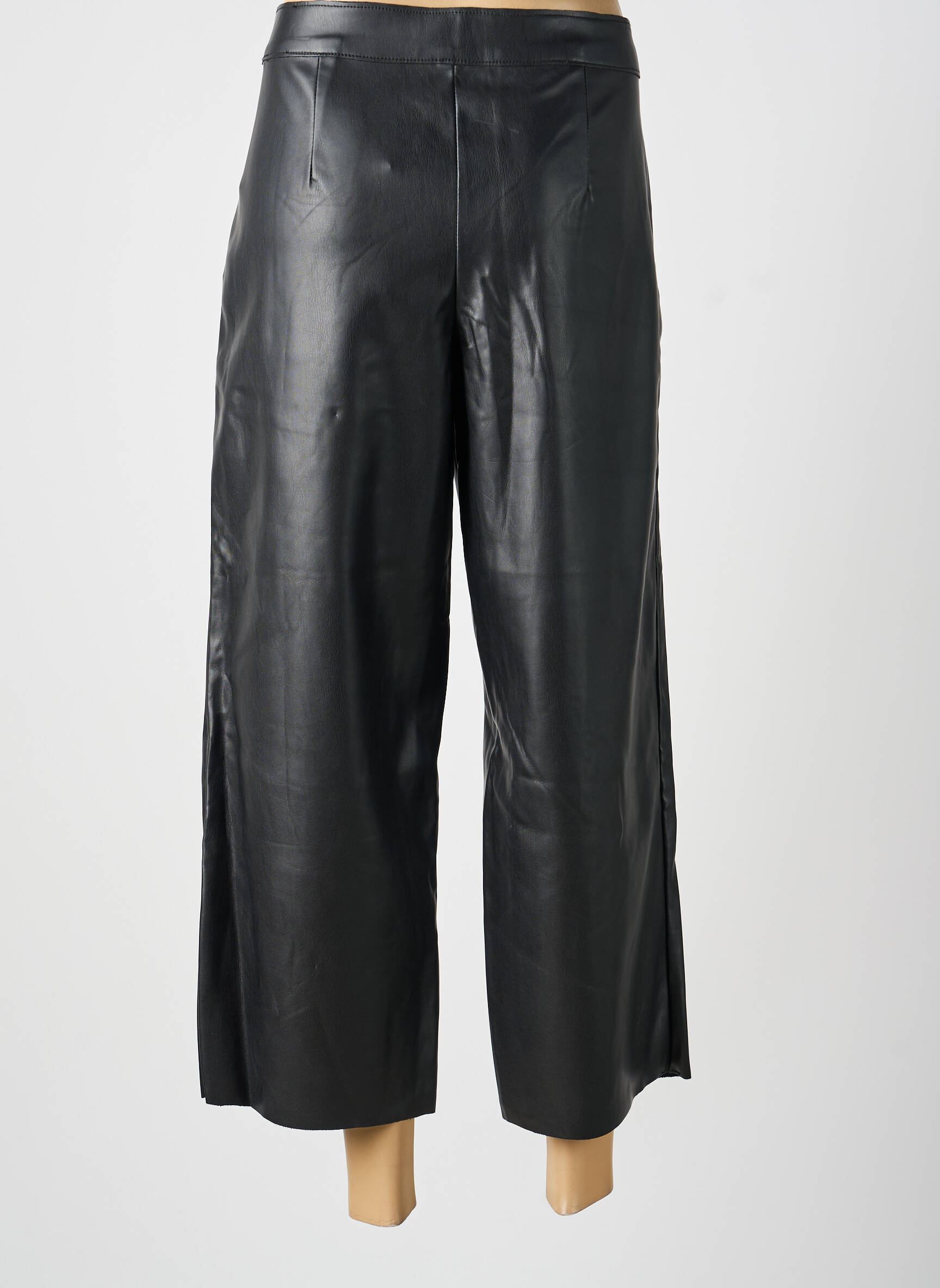 Pantalon 7/8 talie cu cleme mărime normală negru VILA femeie