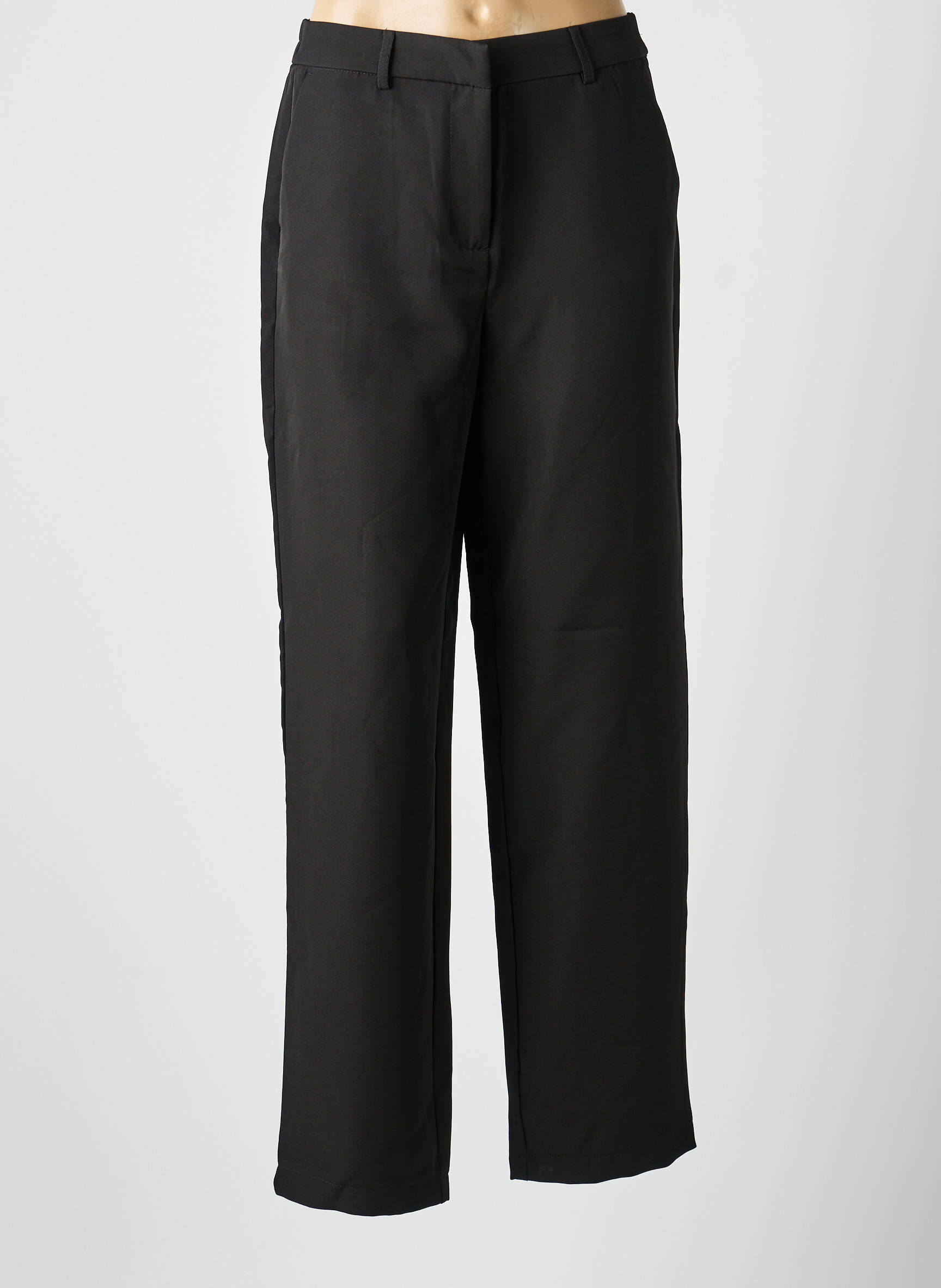 Pantalon drept talie cu cleme mărime normală negru VILA femeie