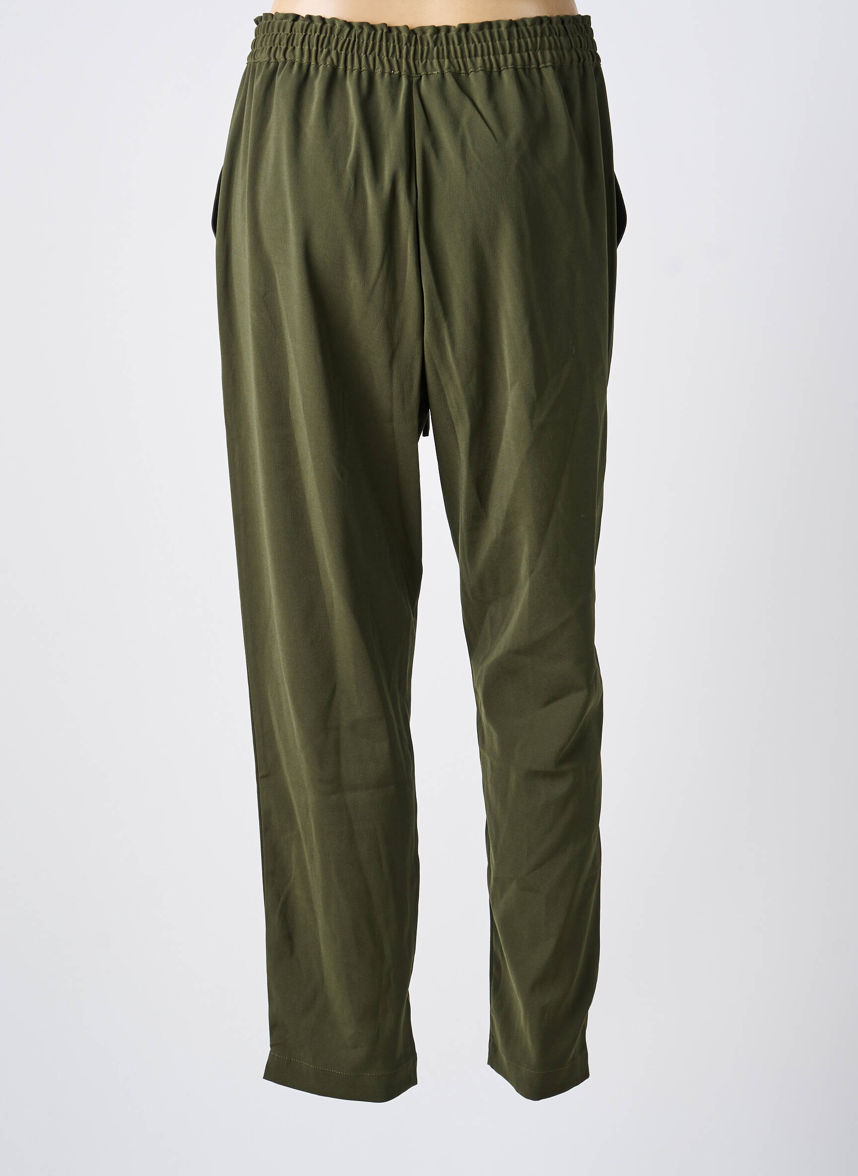 Pantalon drept țesătură crep mărime normală verde OBJECT femeie