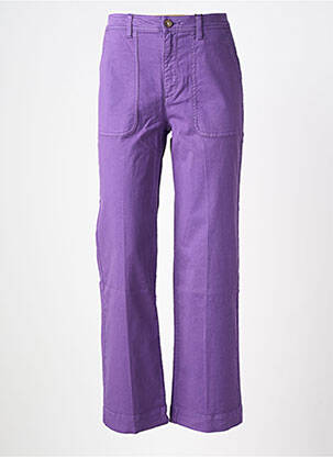 Pantalon larg închidere cu fermoar sub clapetă cu nasturi mărime normală violet LABDIP femeie