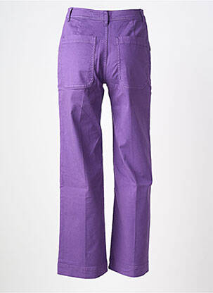 Pantalon larg închidere cu fermoar sub clapetă cu nasturi mărime normală violet LABDIP femeie