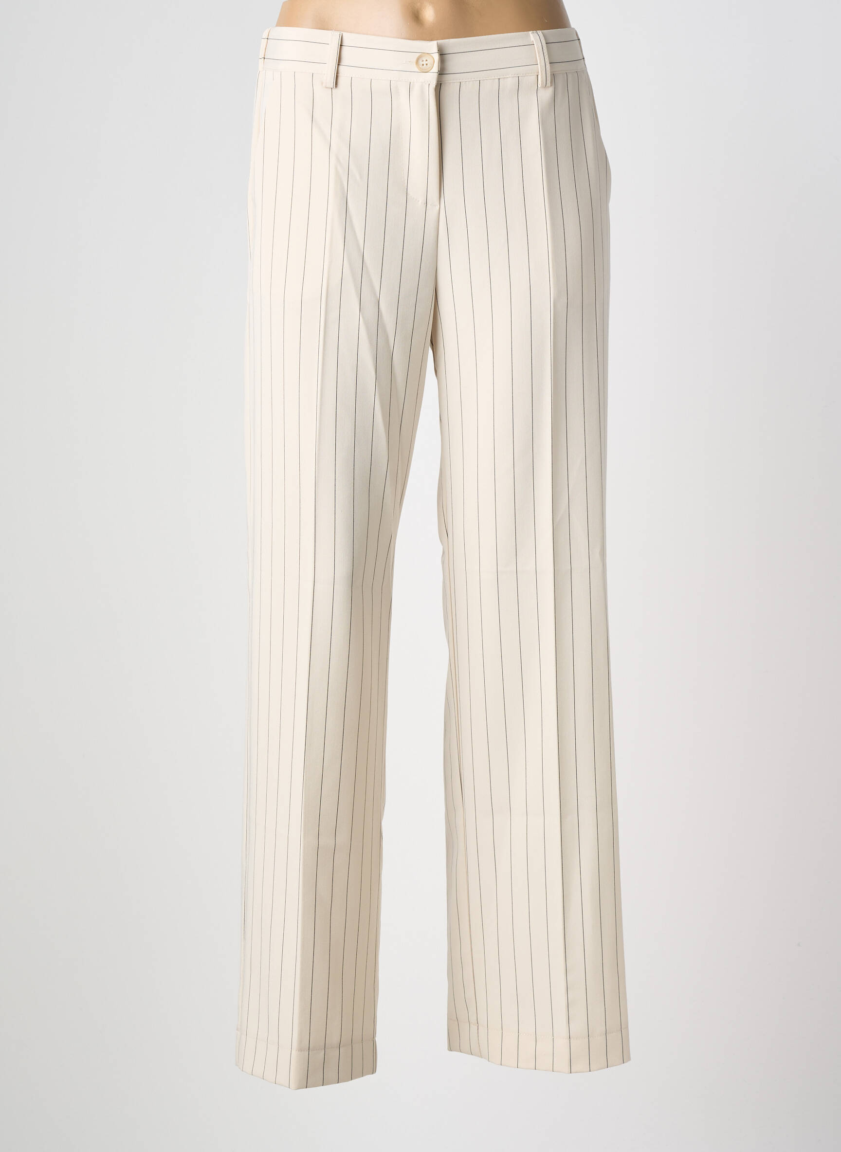 Pantalon drept elasticitate mărime normală bej PAKO LITTO femeie