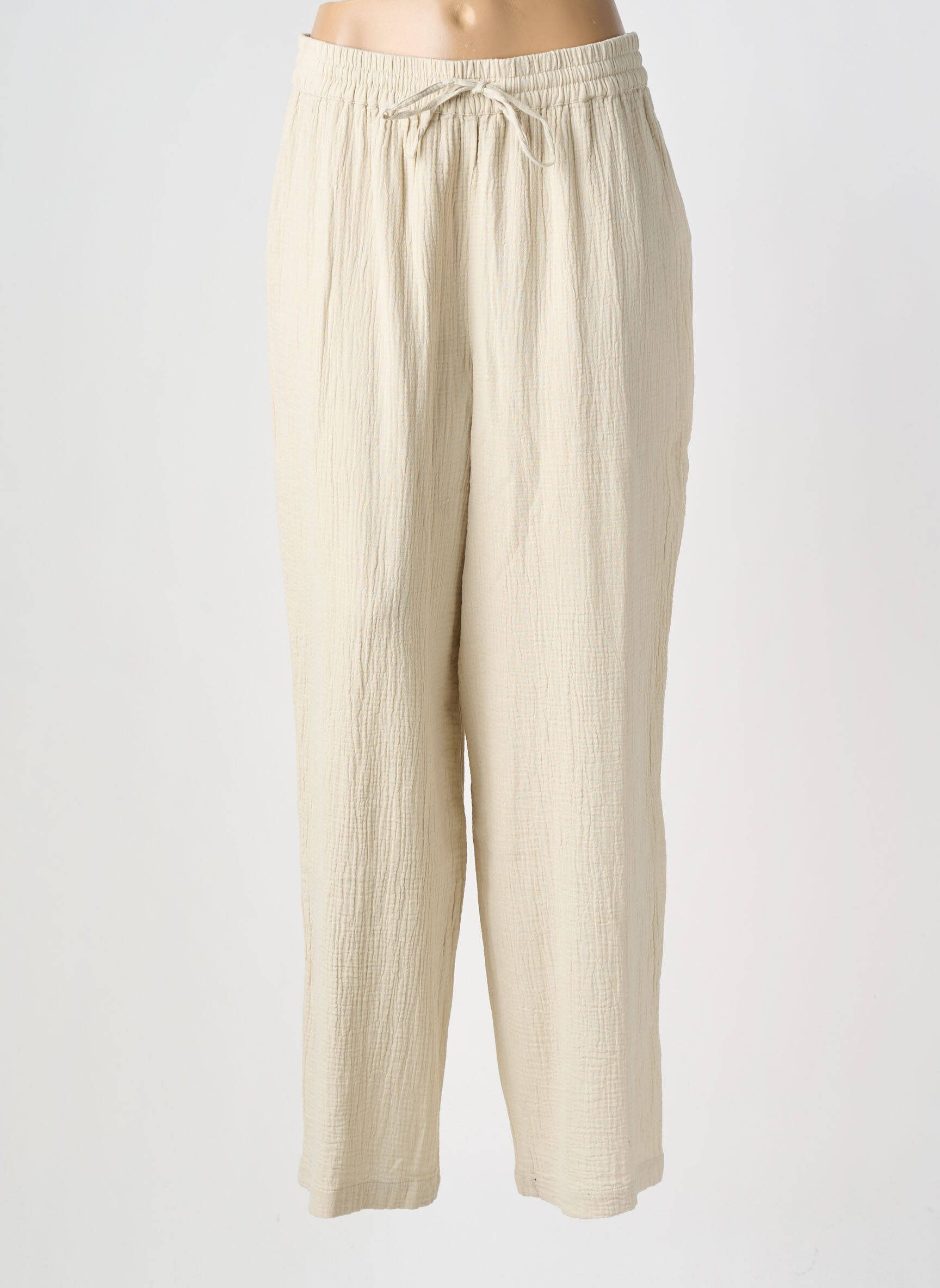 Pantalon larg mărime normală mărime normală bej PIECES femeie