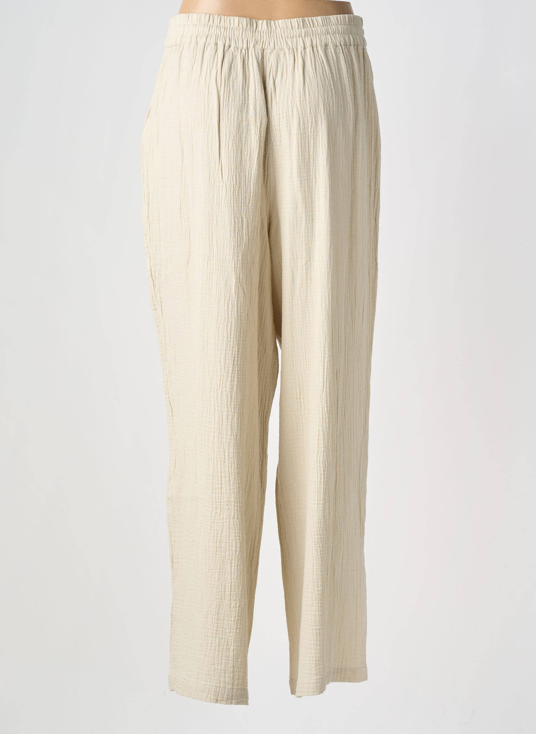 Pantalon larg mărime normală mărime normală bej PIECES femeie