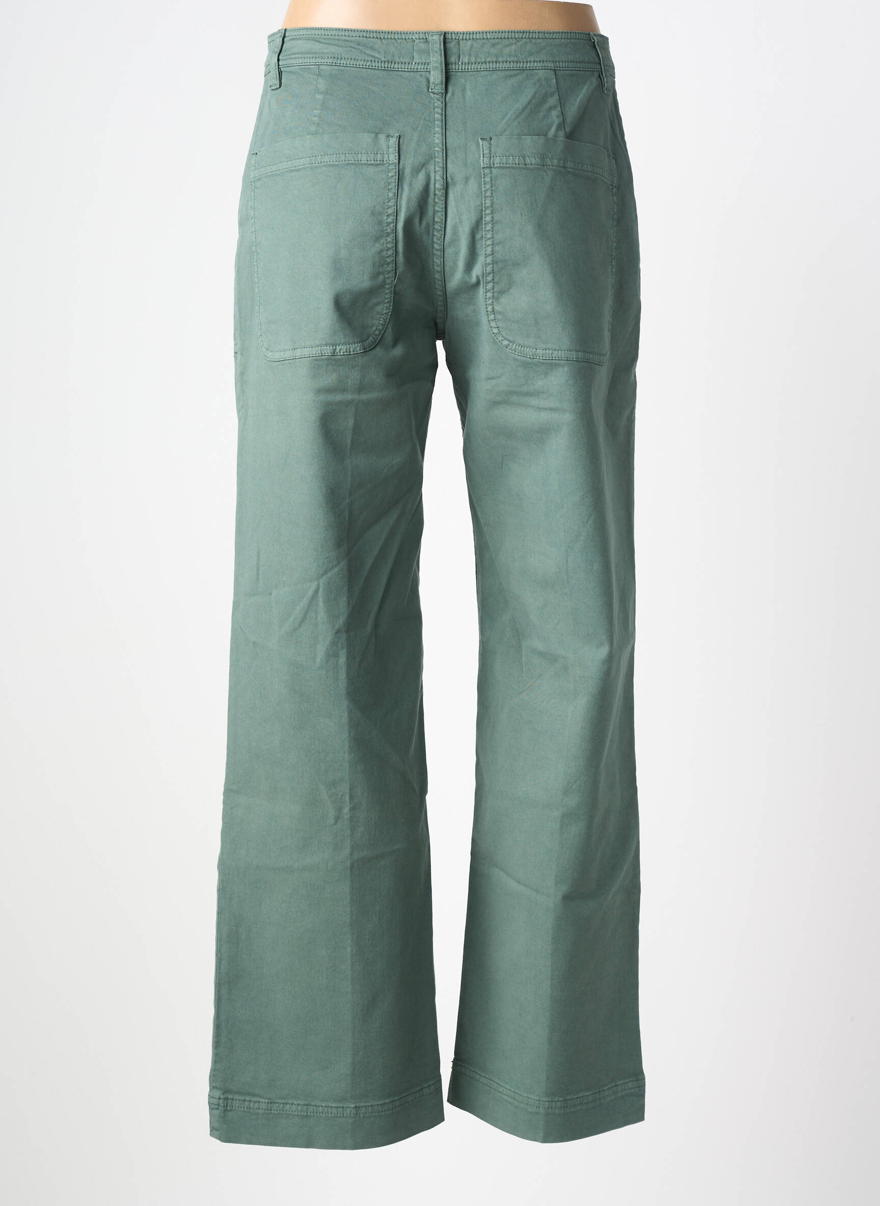 Pantalon larg închidere cu fermoar sub clapetă cu nasturi mărime normală verde LABDIP femeie