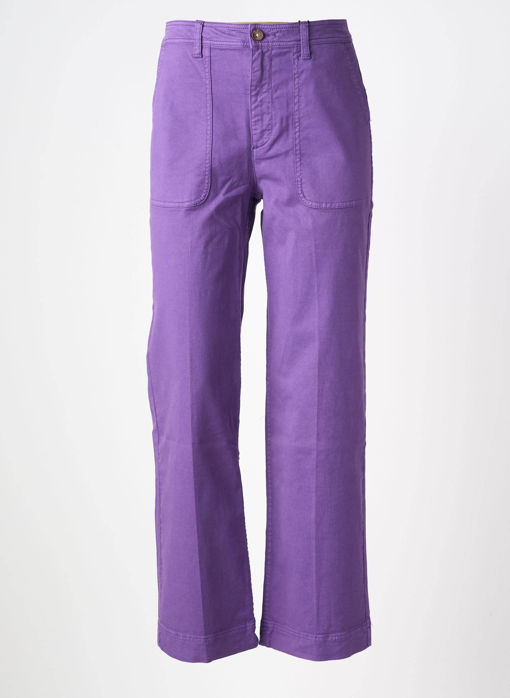 Pantalon larg închidere cu fermoar sub clapetă cu nasturi mărime normală violet LABDIP femeie
