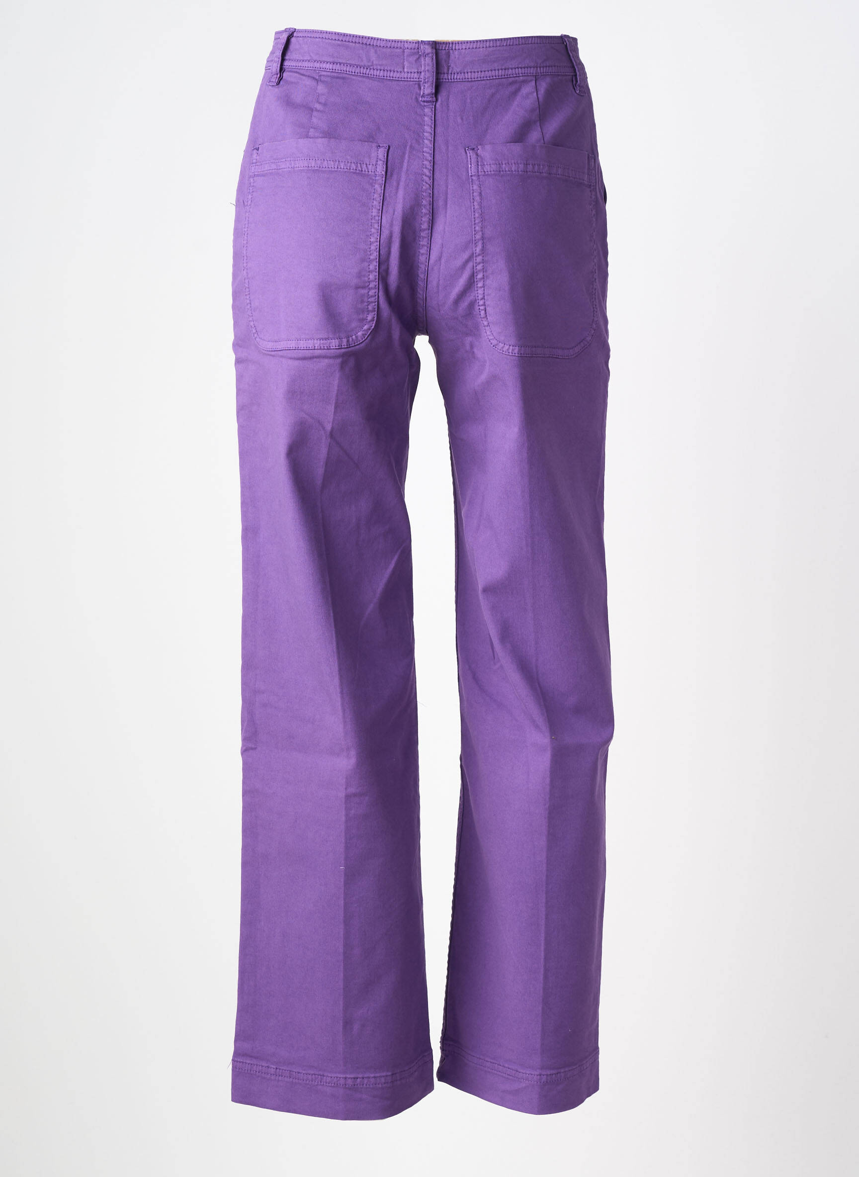 Pantalon larg închidere cu fermoar sub clapetă cu nasturi mărime normală violet LABDIP femeie