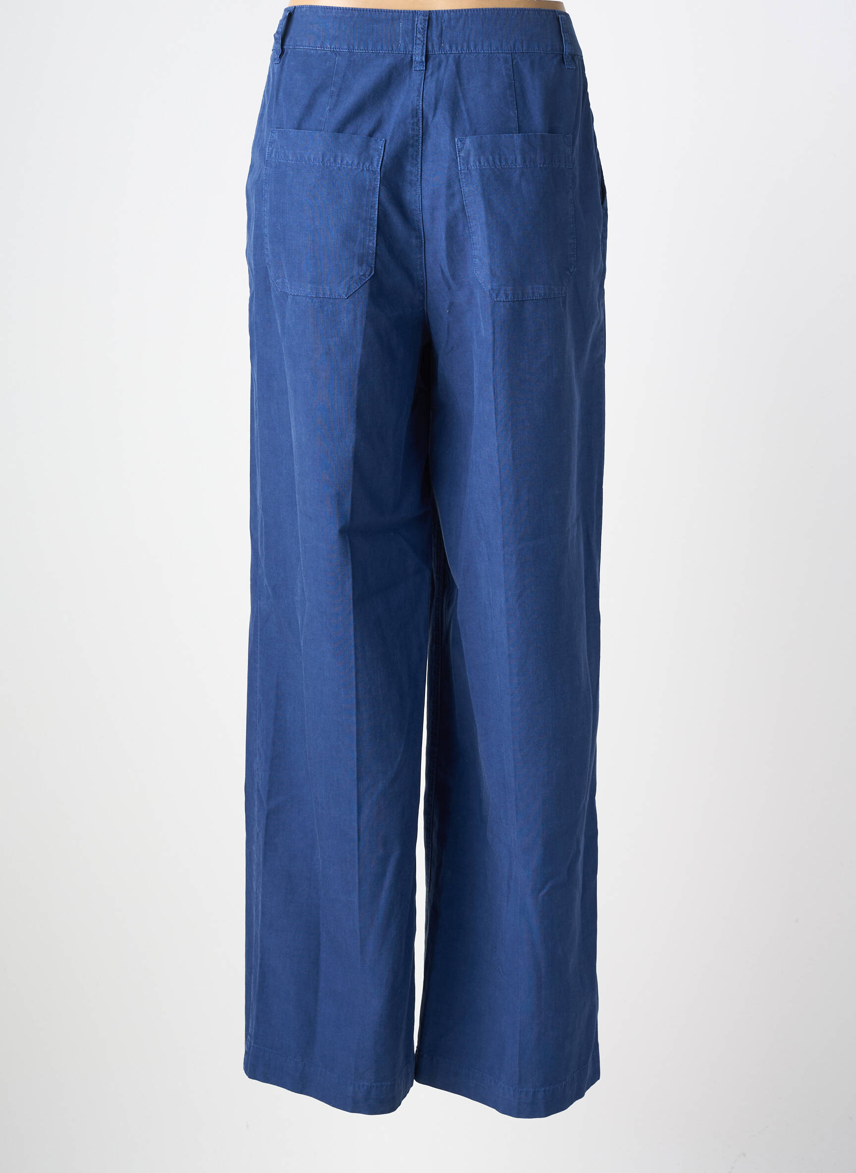 Pantalon chino țesătură poplin mărime normală albastru LABDIP femeie