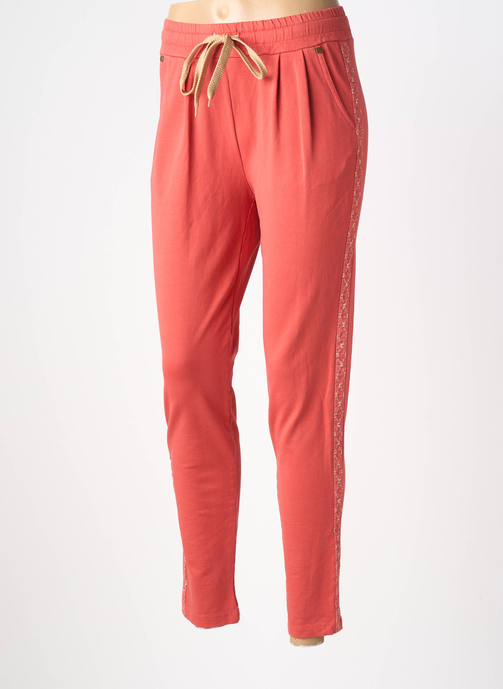 Pantalon slim talie elastică mărime normală roșu PAKO LITTO femeie